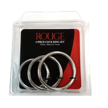 3 Piece Stainless Steel Cock Ring Set (45mm, 50mm & 55mm)