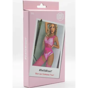 Body with Suspender Tight Set S/L - Pink