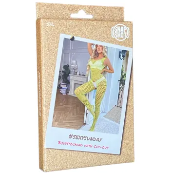 Bodystocking Fishnet S/L - Yellow