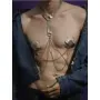 Cross Shape Nipple Cover With Collar and Chains Gold