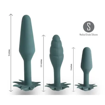 Doobies POT Leaf Anal Trainer Silicone Set - 3 Sizes