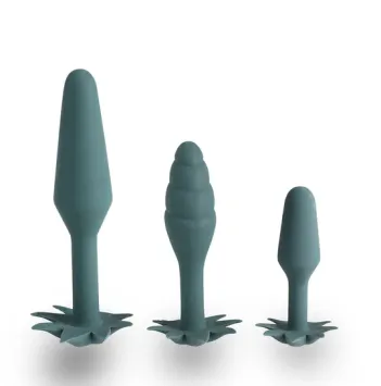 Doobies POT Leaf Anal Trainer Silicone Set - 3 Sizes