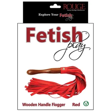 Fetish Play Wooden Handle Flogger